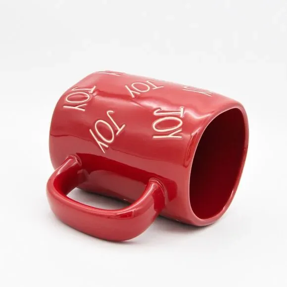 Red Rae Dunn Mug - Joy 16oz Ceramic Christmas Coffee Cup Gift For Mom - New - Picture 7 of 10